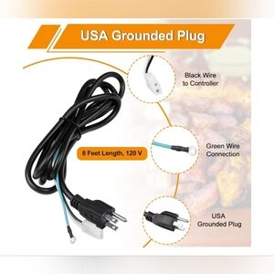 8 Feet Power Cord Replacement Parts Compatible with Pit Boss, Traeger Wood Pelle